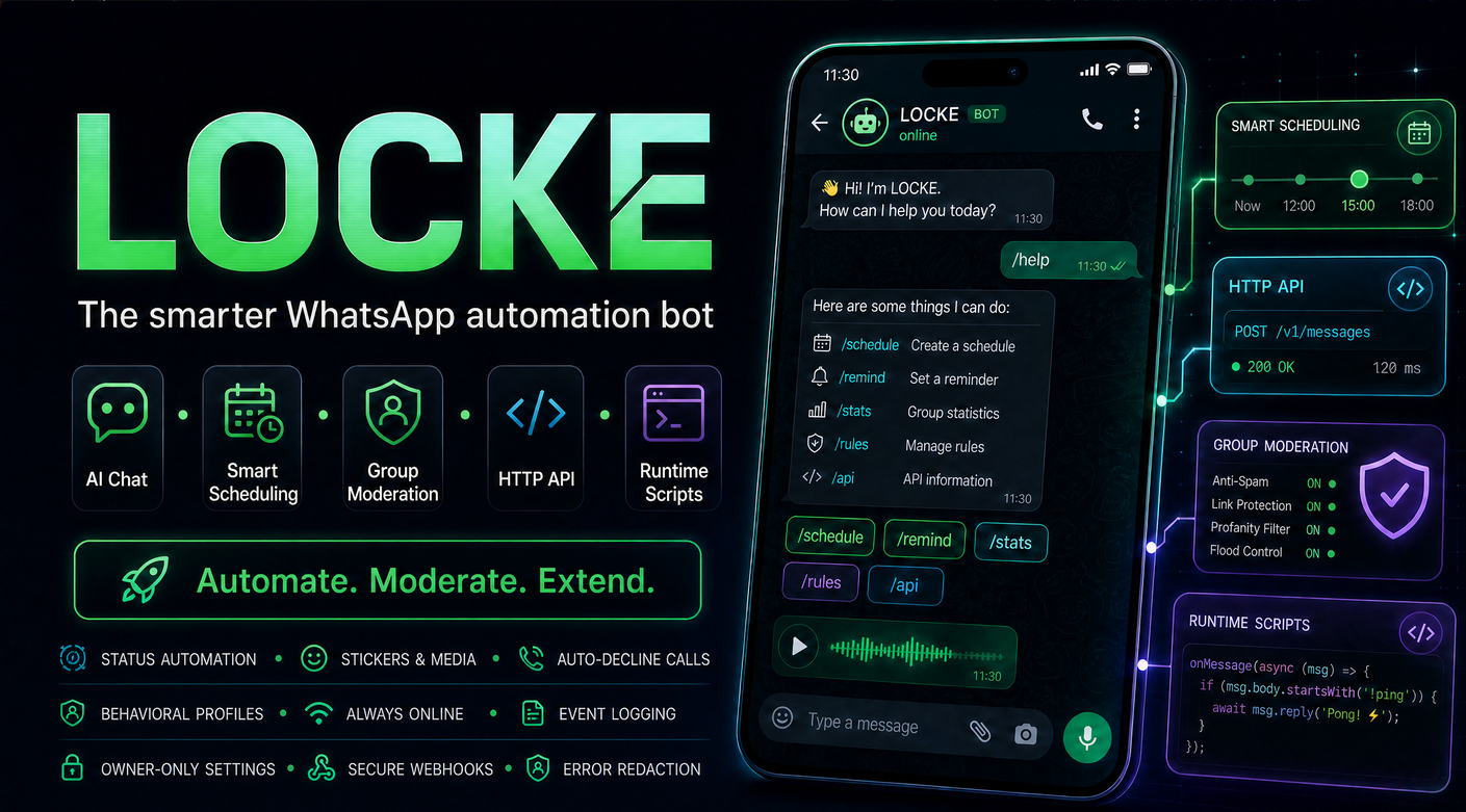 Locke Whatsapp Management Bot